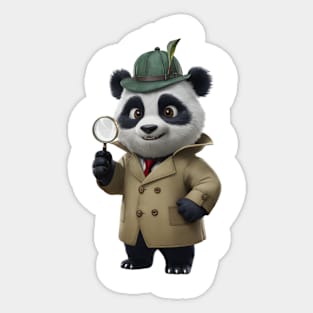 Detective Panda - Mystery Solver - Sleuthing Panda Tee Sticker